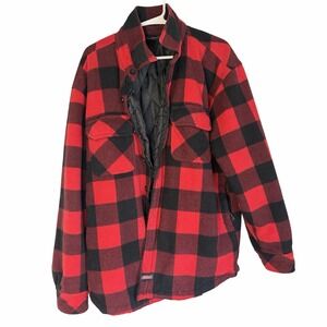 Dickies Fleece Buffalo Plaid Quilted Work Shirt Size Large